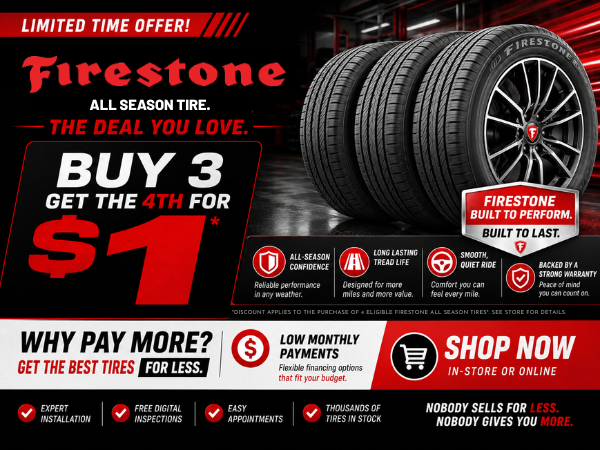 Firestone Buy 3 Get 1 $1
